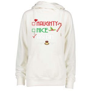 Nice Naughty Asian Gift Group Matching Christmas Xmas Gift Womens Funnel Neck Pullover Hood