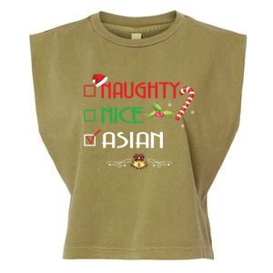 Nice Naughty Asian Gift Group Matching Christmas Xmas Gift Garment-Dyed Women's Muscle Tee