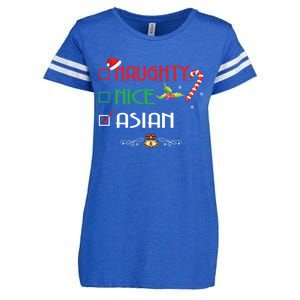 Nice Naughty Asian Gift Group Matching Christmas Xmas Gift Enza Ladies Jersey Football T-Shirt