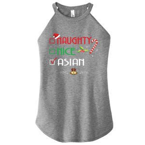 Nice Naughty Asian Gift Group Matching Christmas Xmas Gift Women's Perfect Tri Rocker Tank