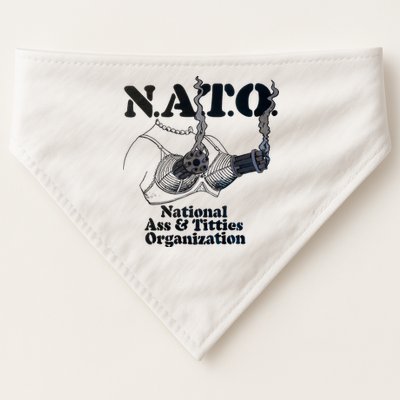 N.A.T.0 National Ass And Tities Organization Funny Joke USA-Made Doggie Bandana