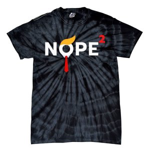 Nope Never Again Funny Trump Wig Political Costume Democrat Tie-Dye T-Shirt