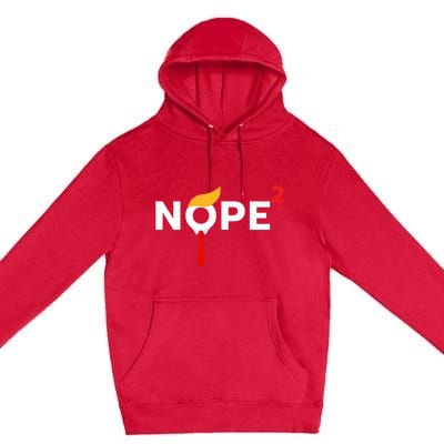 Nope Never Again Funny Trump Wig Political Costume Democrat Premium Pullover Hoodie