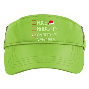 Nice Naughty An Attempt Was Made Christmas Pajama Funny Xmas Gift Adult Drive Performance Visor