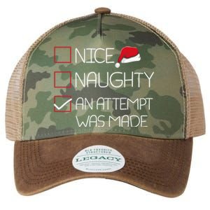 Nice Naughty An Attempt Was Made Christmas Pajama Funny Xmas Gift Legacy Tie Dye Trucker Hat