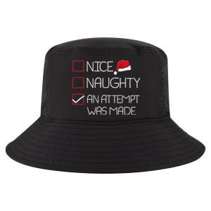 Nice Naughty An Attempt Was Made Christmas Pajama Funny Xmas Gift Cool Comfort Performance Bucket Hat