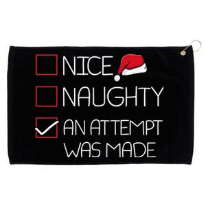 Nice Naughty An Attempt Was Made Christmas Pajama Funny Xmas Gift Grommeted Golf Towel