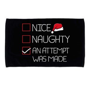 Nice Naughty An Attempt Was Made Christmas Pajama Funny Xmas Gift Microfiber Hand Towel