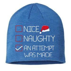 Nice Naughty An Attempt Was Made Christmas Pajama Funny Xmas Gift Sustainable Beanie