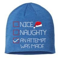 Nice Naughty An Attempt Was Made Christmas Pajama Funny Xmas Gift Sustainable Beanie