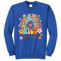 Nicu Nurse Animal Dinosaur Nurse Appreciation Groovy Rainbow Gift Sweatshirt