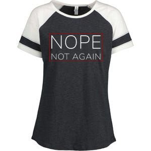 Nope Not Again Funny Trump Enza Ladies Jersey Colorblock Tee