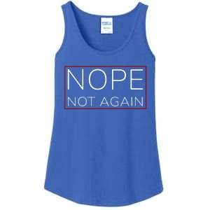 Nope Not Again Funny Trump Ladies Essential Tank