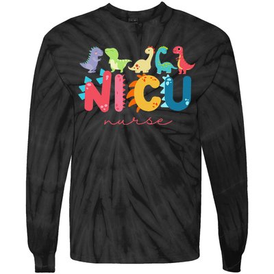 NICU Nurse Animal, Nurse Appreciation, Nicu Nurse Dinosaur Tie-Dye Long Sleeve Shirt