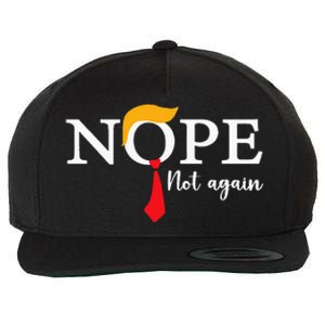 Nope Not Again Funny Trump Biden Democrat Usa Wool Snapback Cap