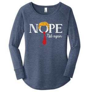 Nope Not Again Funny Trump Gift Women's Perfect Tri Tunic Long Sleeve Shirt