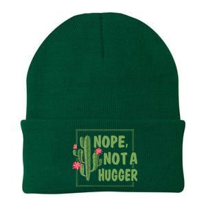 Nope Not A Hugger Funny Cactus Lovers Girl Women Sarcasm Knit Cap Winter Beanie