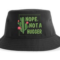 Nope Not A Hugger Funny Cactus Lovers Girl Women Sarcasm Sustainable Bucket Hat