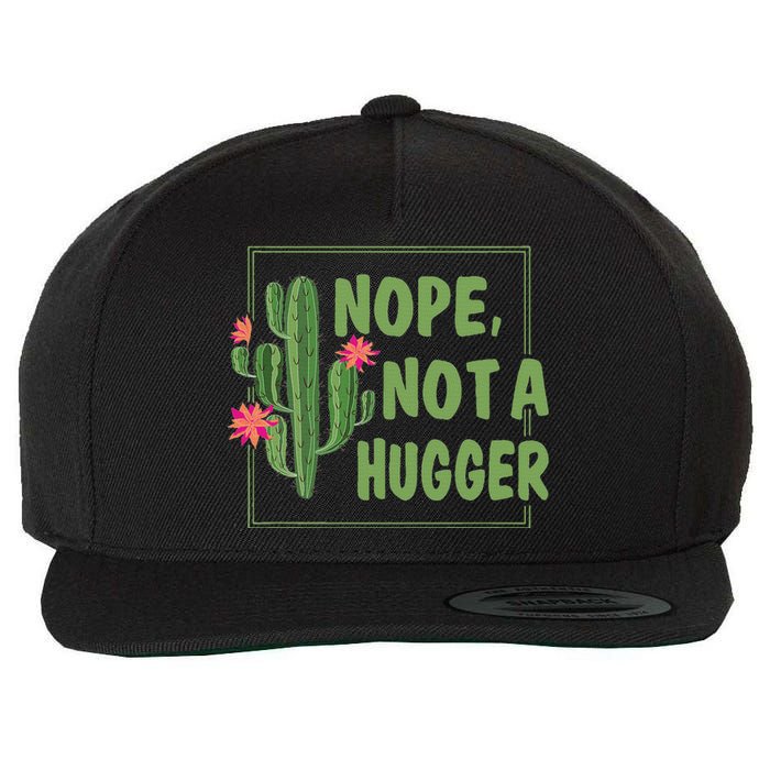 Nope Not A Hugger Funny Cactus Lovers Girl Women Sarcasm Wool Snapback Cap