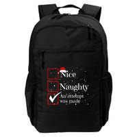 Nice Naughty An Attempt Was Made Christmas List Backpack
