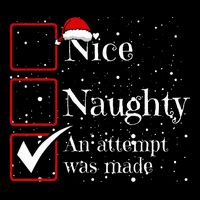 Nice Naughty An Attempt Was Made Christmas List Drawstring Bag