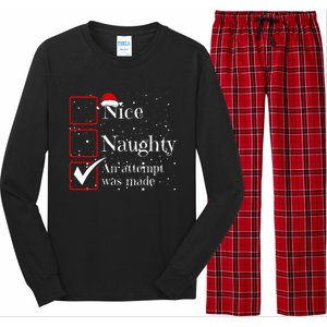 Nice Naughty An Attempt Was Made Christmas List Long Sleeve Pajama Set