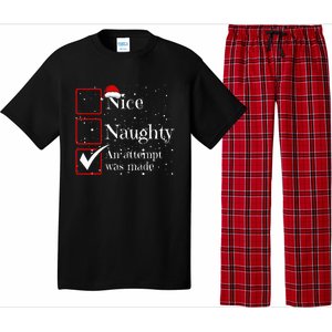 Nice Naughty An Attempt Was Made Christmas List Pajama Set