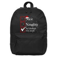 Nice Naughty An Attempt Was Made Christmas List 16 in Basic Backpack
