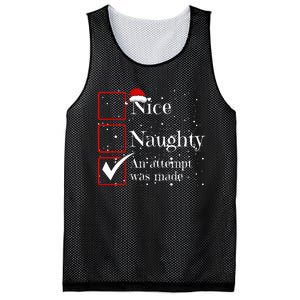 Nice Naughty An Attempt Was Made Christmas List Mesh Reversible Basketball Jersey Tank