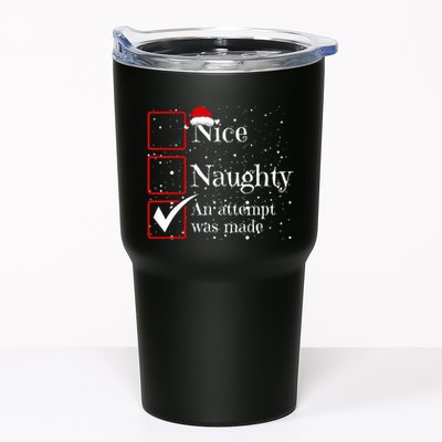 Nice Naughty An Attempt Was Made Christmas List Tumbler
