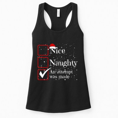 Nice Naughty An Attempt Was Made Christmas List Womens Tank Top