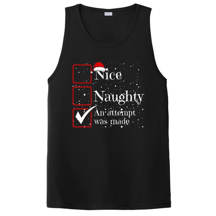 Nice Naughty An Attempt Was Made Christmas List PosiCharge Competitor Tank