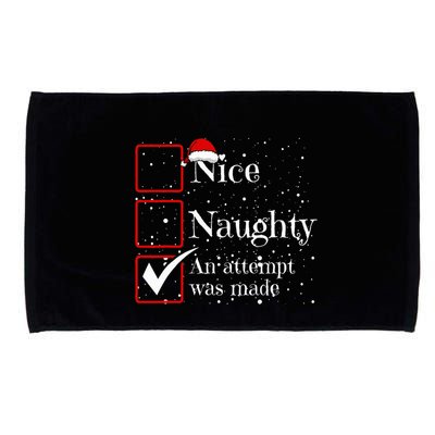 Nice Naughty An Attempt Was Made Christmas List Microfiber Hand Towel