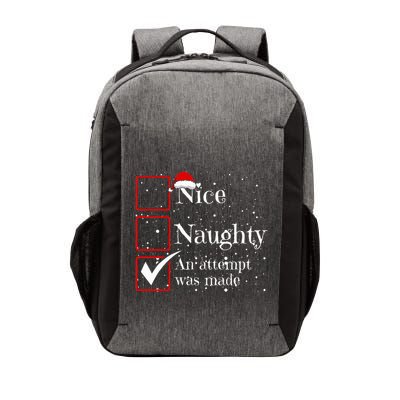 Nice Naughty An Attempt Was Made Christmas List Vector Backpack