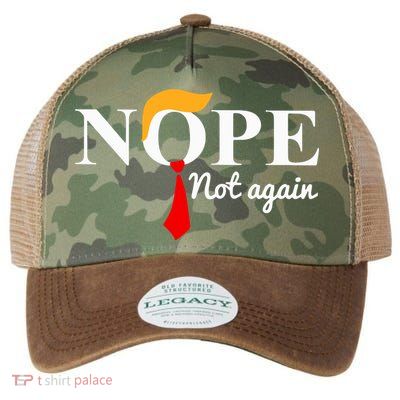 Nope Not Again Funny Trump Legacy Tie Dye Trucker Hat