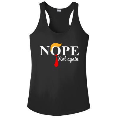 Nope Not Again Funny Trump Ladies PosiCharge Competitor Racerback Tank