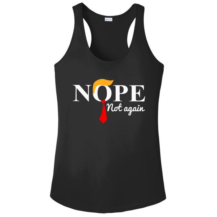 Nope Not Again Funny Trump Ladies PosiCharge Competitor Racerback Tank