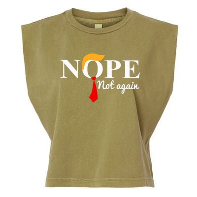 Nope Not Again Funny Trump Garment-Dyed Women's Muscle Tee