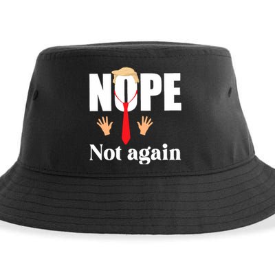 Nope Not Again Funny Trump Sustainable Bucket Hat