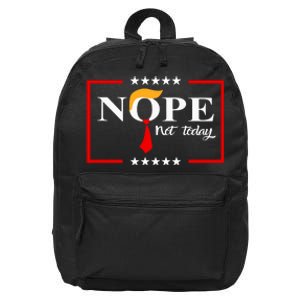 Nope Not Again Funny Sarcastic Trump Statement Usa Humor Usa 16 in Basic Backpack