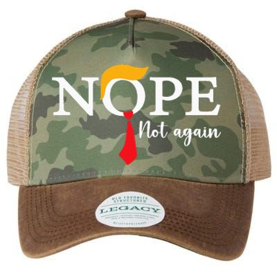 Nope Not Again Funny Trump Biden Democrat Usa Election 2024 Legacy Tie Dye Trucker Hat