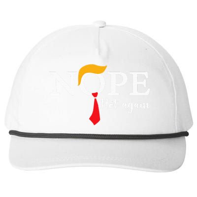 Nope Not Again Funny Trump Biden Democrat Usa Election 2024 Snapback Five-Panel Rope Hat