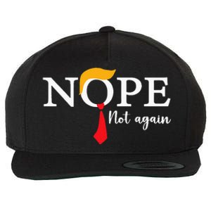 Nope Not Again Funny Trump Biden Democrat Usa Election 2024 Wool Snapback Cap