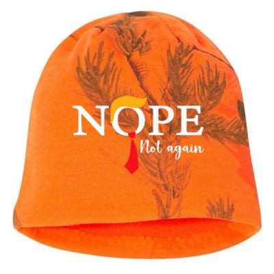 Nope Not Again Funny Trump Biden Democrat Usa Election 2024 Kati - Camo Knit Beanie