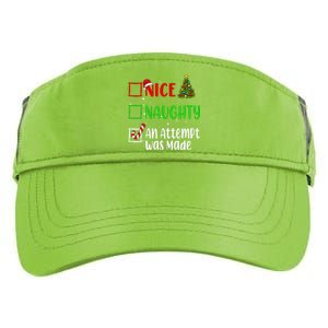 Nice Naughty An Attempt Was Made Christmas List Holiday Xmas Gift Adult Drive Performance Visor