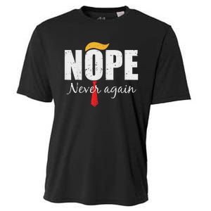 Nope Never Again Funny Trump Hair Cooling Performance Crew T-Shirt