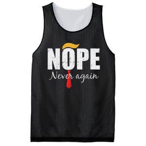 Nope Never Again Funny Trump Hair Mesh Reversible Basketball Jersey Tank