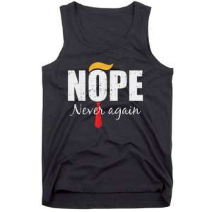 Nope Never Again Funny Trump Hair Tank Top