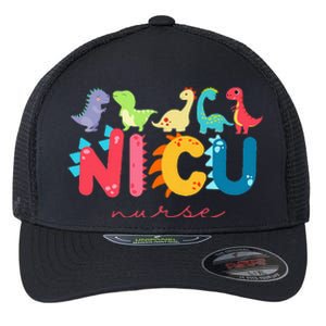 NICU Nurse Animal Nurse Appreciation Nicu Nurse Dinosaur Flexfit Unipanel Trucker Cap