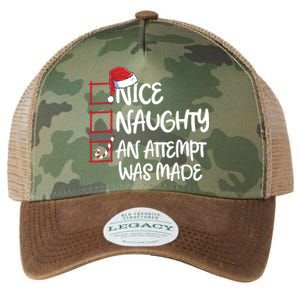 Nice Naughty An Attempt Was Made Christmas List Legacy Tie Dye Trucker Hat